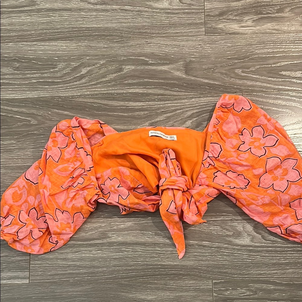 Faithfull the Brand Vibrant Orange Tie crop Top